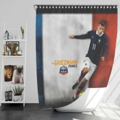 Antoine Griezmann  France Exellent Football Player Shower Curtain