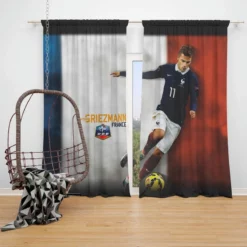 Antoine Griezmann  France Exellent Football Player Window Curtain