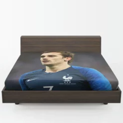 Antoine Griezmann In France National Football Jersey Fitted Sheet 1