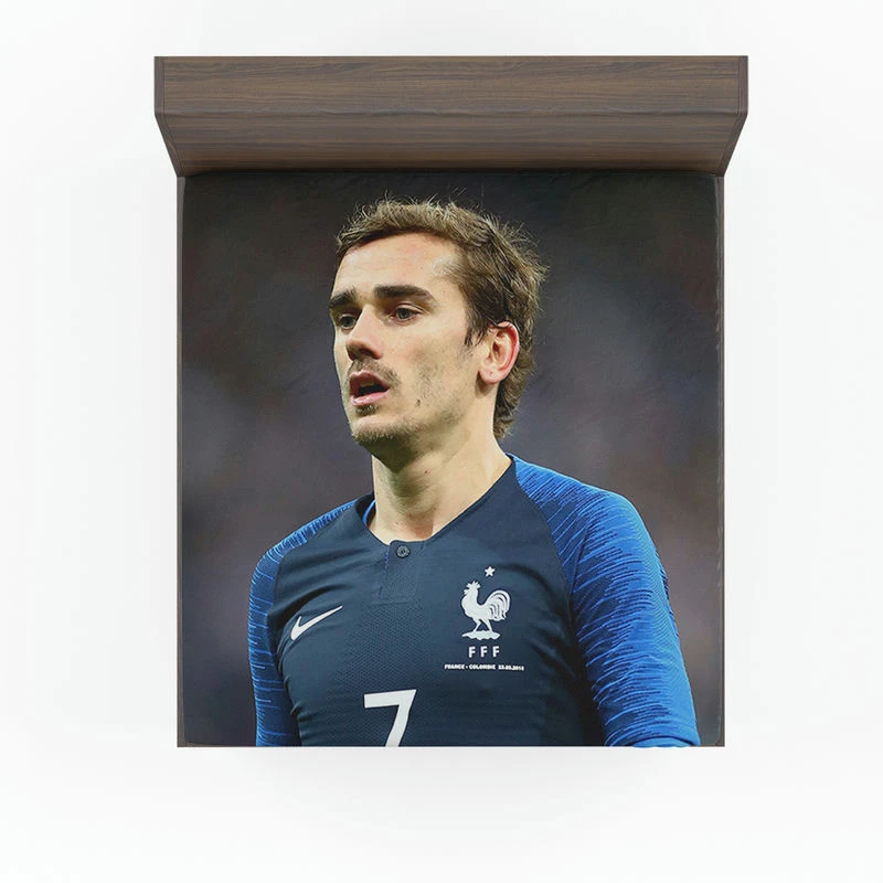 Antoine Griezmann In France National Football Jersey Fitted Sheet