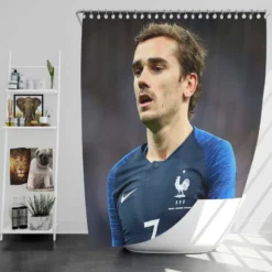 Antoine Griezmann In France National Football Jersey Shower Curtain