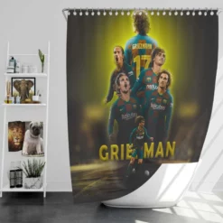 Antoine Griezmann Populer Football Player Shower Curtain