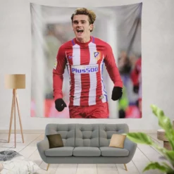 Antoine Griezmann Top Ranked La Liga Football Player Tapestry