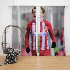 Antoine Griezmann Top Ranked La Liga Football Player Window Curtain