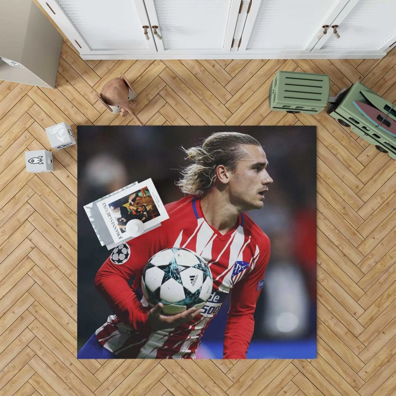 Antoine Griezmann in Atlatico Madrid Jersey Rug