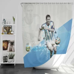 Argentina Captain Lionel Messi Shower Curtain