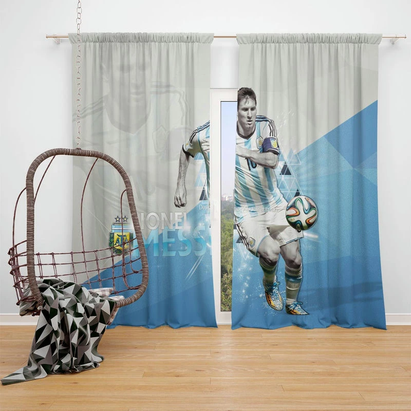 Argentina Captain Lionel Messi Window Curtain