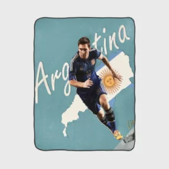 Argentina World Cup Player Lionel Messi Fleece Blanket 1