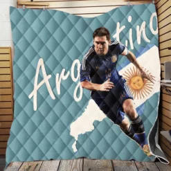 Argentina World Cup Player Lionel Messi Quilt Blanket