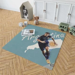 Argentina World Cup Player Lionel Messi Rug 1