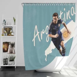 Argentina World Cup Player Lionel Messi Shower Curtain