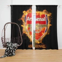 Arsenal FC Famous Soccer Team Window Curtain