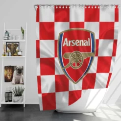 Arsenal FC Flag Design Football Logo Shower Curtain