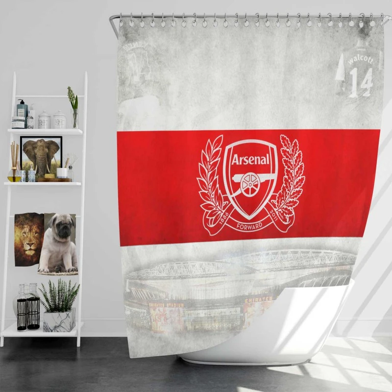 Arsenal FC Premier League Football Club Shower Curtain