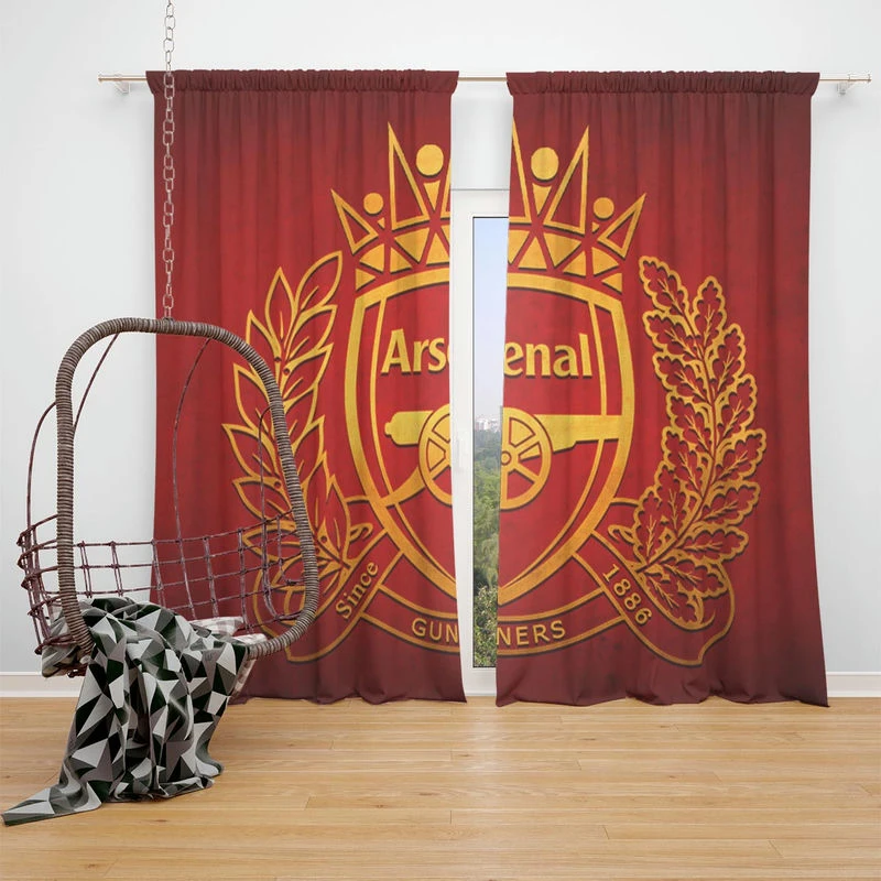 Arsenal FC Top Ranked Football Club Window Curtain