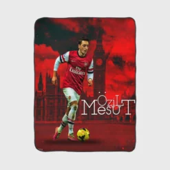 Arsenal Football Player Mesut Ozil Fleece Blanket 1