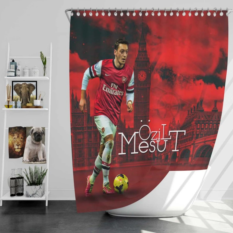 Arsenal Football Player Mesut Ozil Shower Curtain