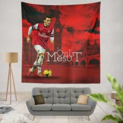 Arsenal Football Player Mesut Ozil Tapestry