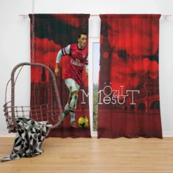 Arsenal Football Player Mesut Ozil Window Curtain