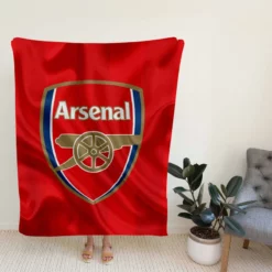 Arsenal Logo Powerful Football Club Fleece Blanket