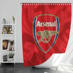 Arsenal Logo Powerful Football Club Shower Curtain