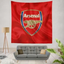 Arsenal Logo Powerful Football Club Tapestry