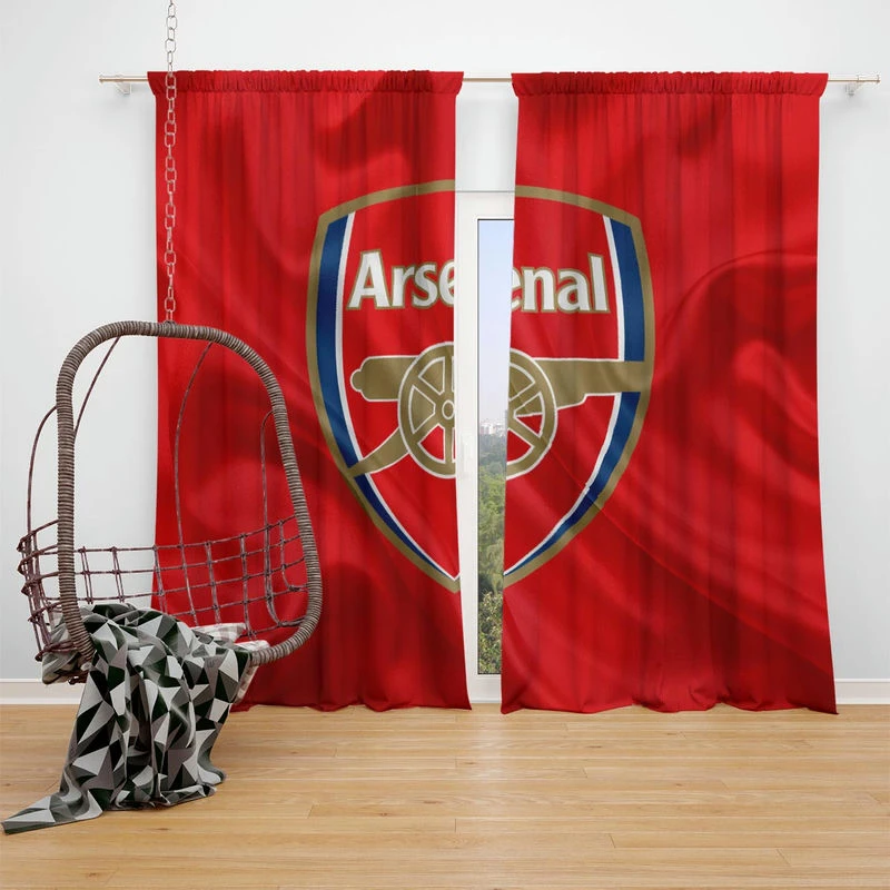 Arsenal Logo Powerful Football Club Window Curtain