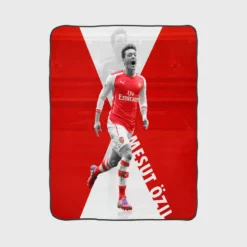 Arsenal Premier League Footballer Mesut Ozil Fleece Blanket 1