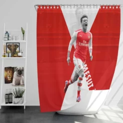 Arsenal Premier League Footballer Mesut Ozil Shower Curtain