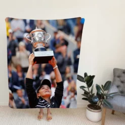 Ashleigh Barty Energetic Australian Tennis Player Fleece Blanket