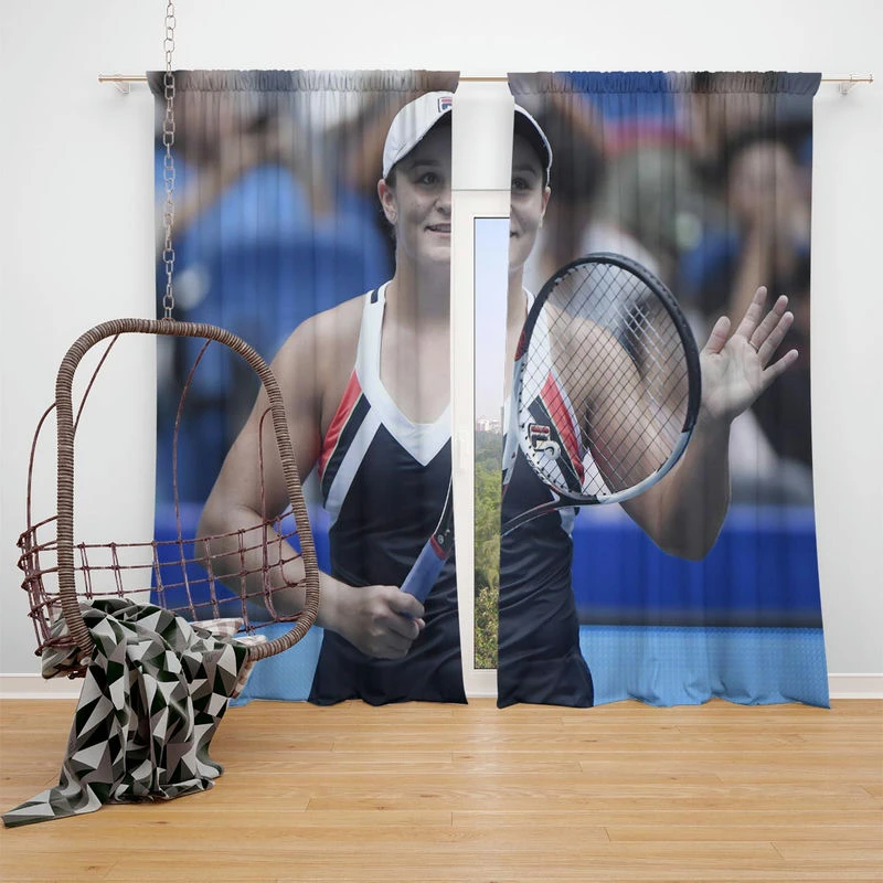 Ashleigh Barty Exellent Australian Tennis Player Window Curtain
