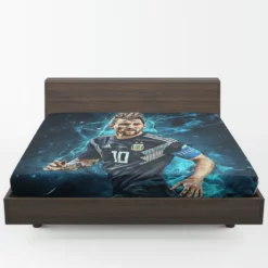 Athletic Soccer Player Lionel Messi Fitted Sheet 1