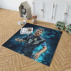 Athletic Soccer Player Lionel Messi Rug 1