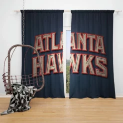 Atlanta Hawks Energetic NBA Basketball team Window Curtain
