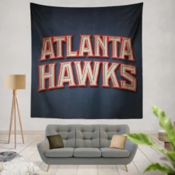 Atlanta Hawks Powerful Basketball Team Tapestry