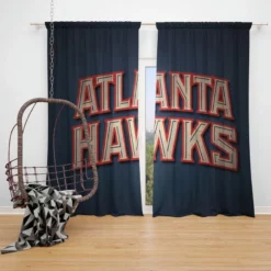 Atlanta Hawks Powerful Basketball Team Window Curtain