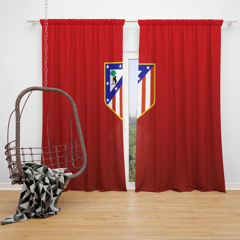 Atletico de Madrid Excellent Spanish Football Club Window Curtain