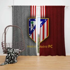 Atletico de Madrid Popular Spanish Football Club Window Curtain