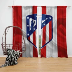 Atletico de Madrid Professional Spanish Football Club Window Curtain