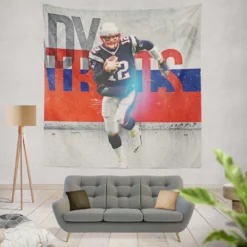 Awarded American Football Player Tom Brady Tapestry