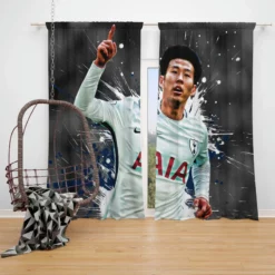 Awarded Korean Player Son Heung Min Window Curtain