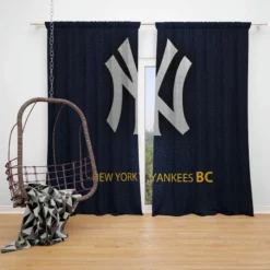 Awarded MLB Baseball Club New York Yankees Window Curtain