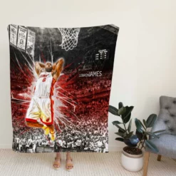 Awarded NBA Basketball Player LeBron James Fleece Blanket
