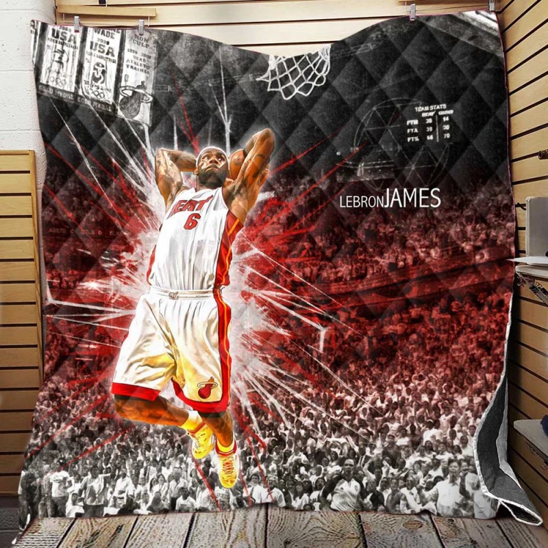 Awarded NBA Basketball Player LeBron James Quilt Blanket