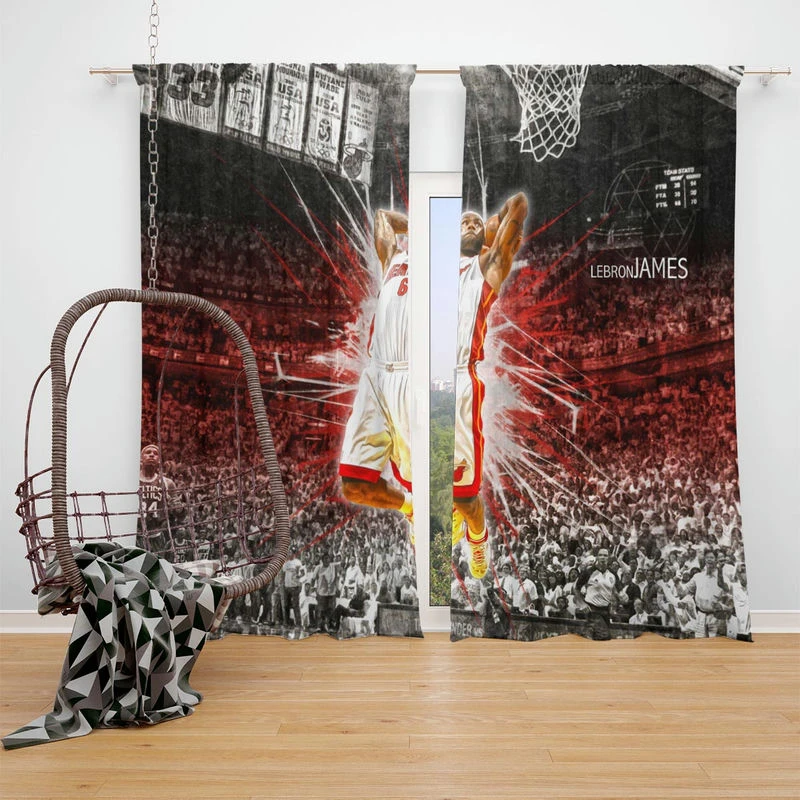 Awarded NBA Basketball Player LeBron James Window Curtain