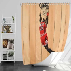 Awarded NBA Basketball Player Michael Jordan Shower Curtain