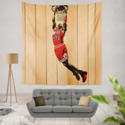 Awarded NBA Basketball Player Michael Jordan Tapestry