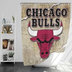 Awarded NBA Basketball Team Chicago Bulls Shower Curtain