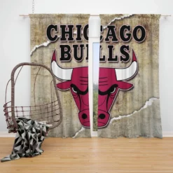 Awarded NBA Basketball Team Chicago Bulls Window Curtain