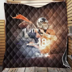 Awarded NFL Football Player Peyton Manning Quilt Blanket